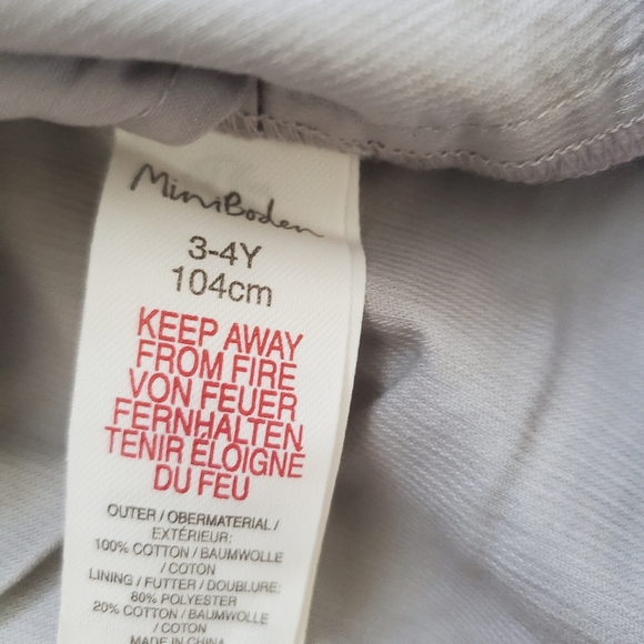 Mini Boden Gray Bunny Corduroy Overall Dress Kids 3-4 - Picture 7 of 8